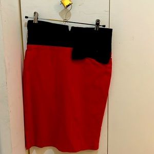 Red & black bow pencil skirt